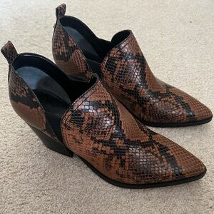 Marc Fisher snakeskin booties